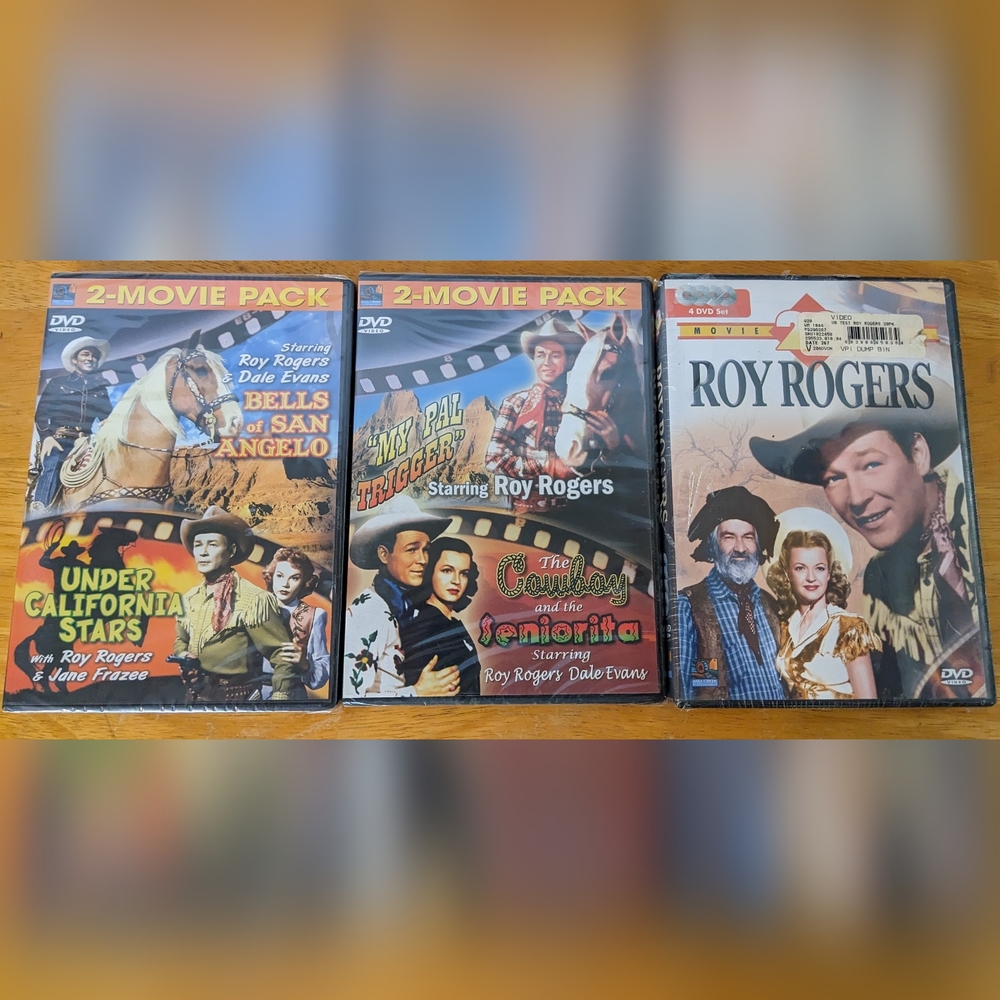 3 New & Sealed Roy Rogers Western DVDs | Classic Cowboy 24 Movies Collection